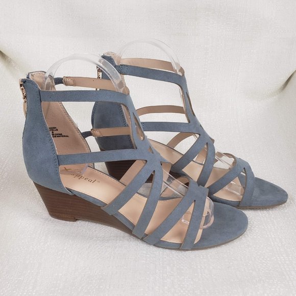 NWOB Xappeal Estelle Wedge Pale Blue - Picture 3 of 5